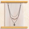Collier 3 rangs unakite, grenat et pierre de soleil