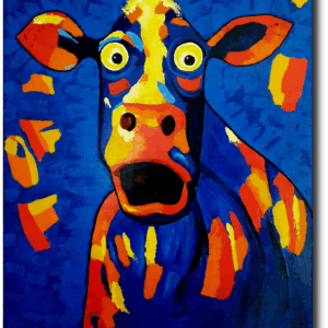 Vache Chic et Choc sur Toile Électrique